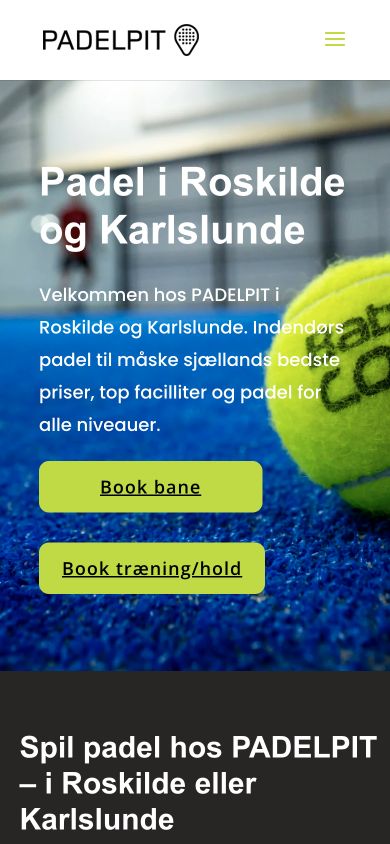 PADELPIT på mobil: Book bane og Book træning eller hold direkte under introduktionen