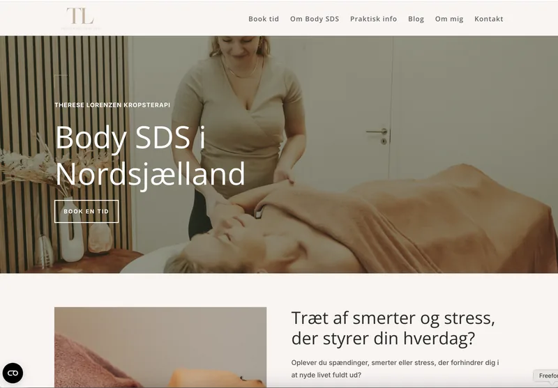 Hjemmeside for Therese Lorenzen Kropsterapi